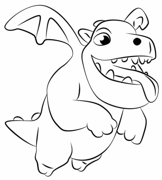 Раскраска клэш оф кланс дракон