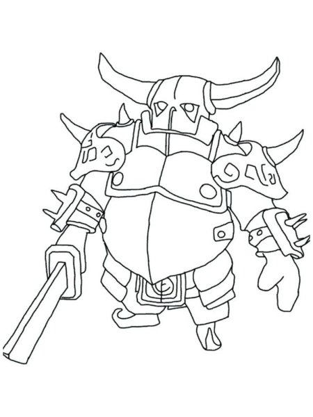 Раскраска клеш рояль ПЕККА