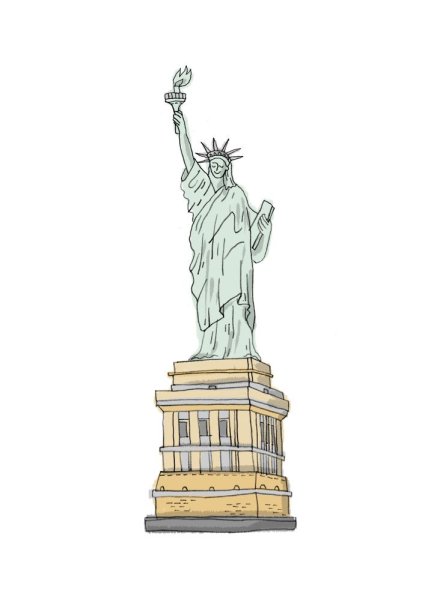 Статуя свободы Нью-Йорк рисунок