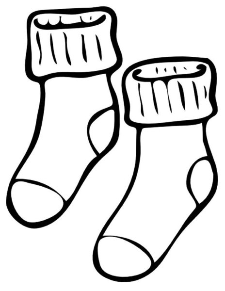 Носки раскраска для детей