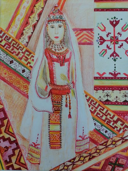 Чувашский наряд рисунок