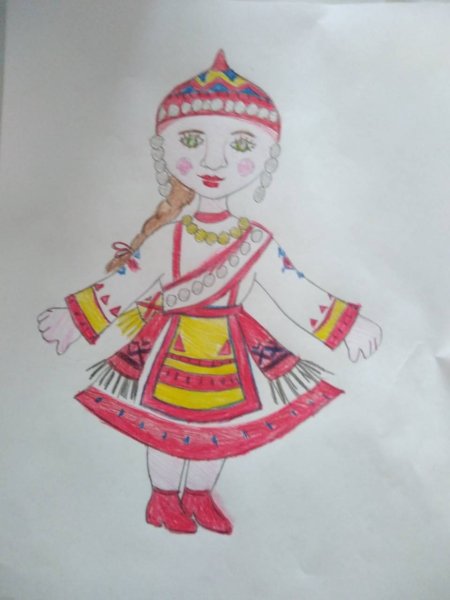 Чувашская девушка рисунок