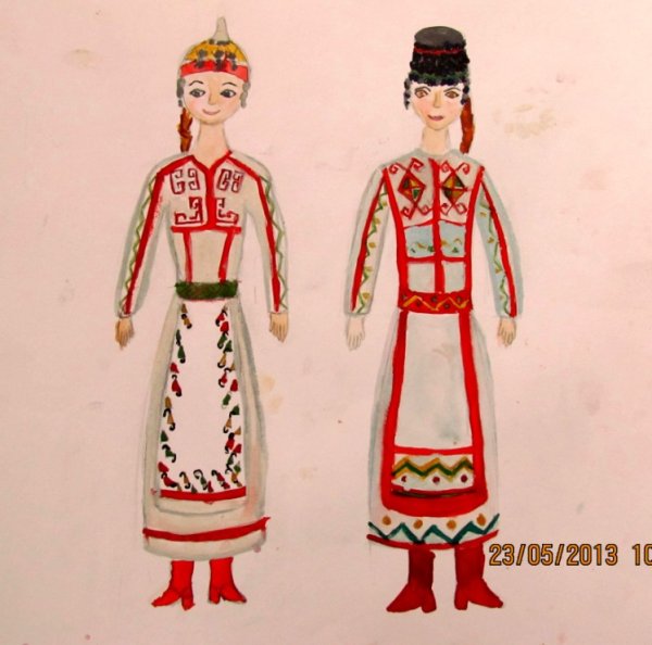 Чувашский костюм для рисования