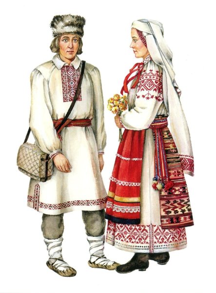 Эскиз Чувашского национального костюма