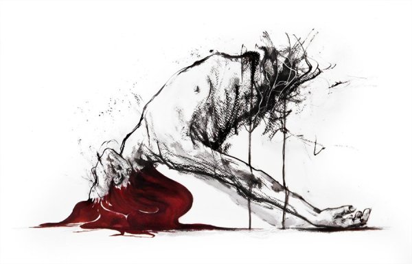 Акварель страдание