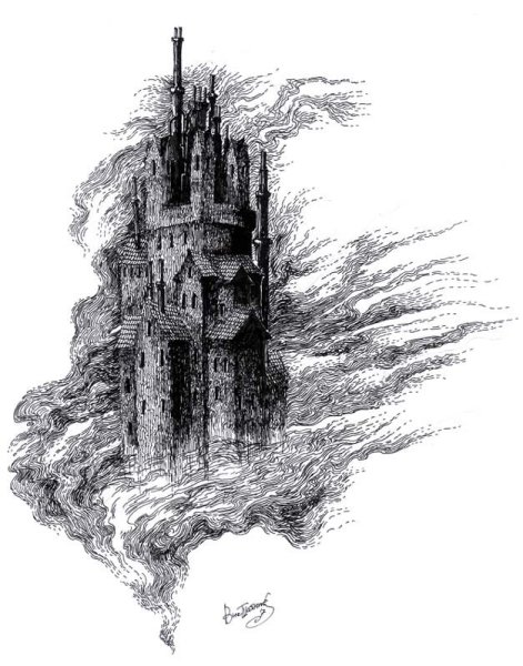 Готический замок Графика