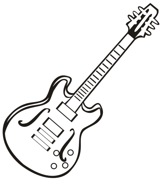 Электрогитара черно белая