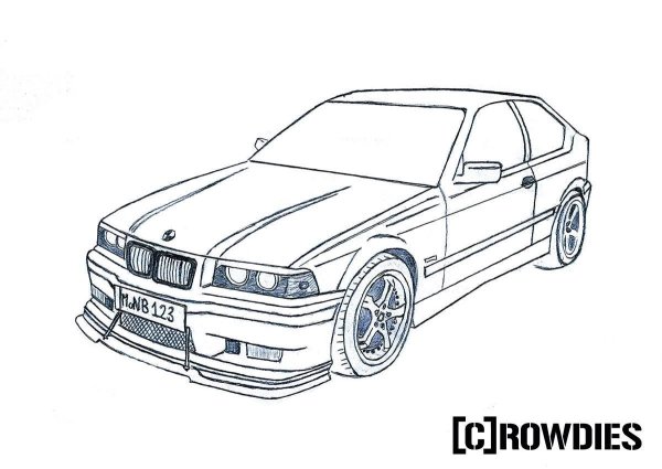 BMW e36 седан раскраска