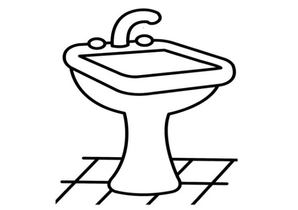 Умывальник раскраска