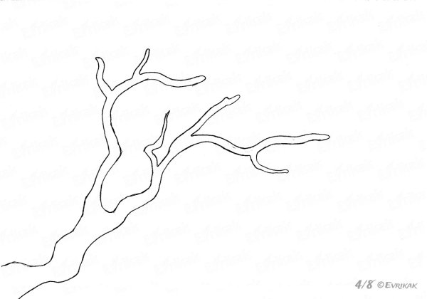 Трафарет ветка