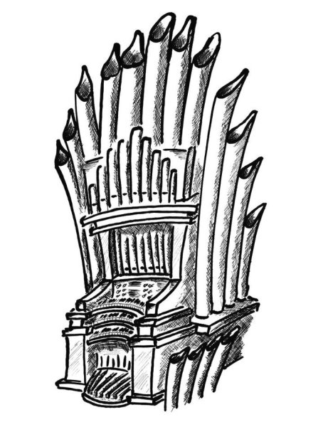 Орган раскраска для детей