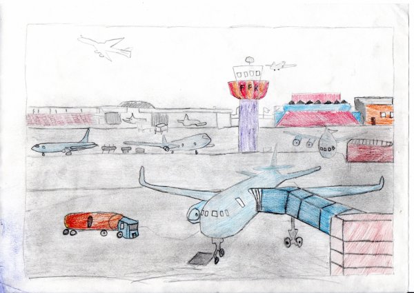 Аэропорт рисунок для детей