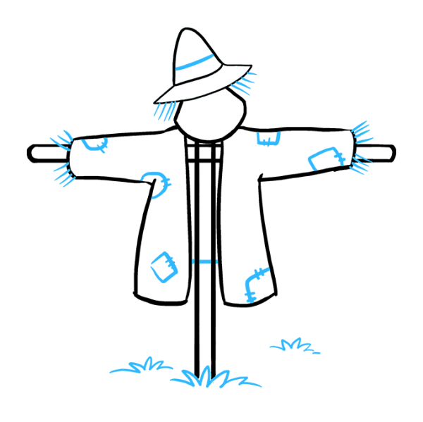 Пугало на белом фоне