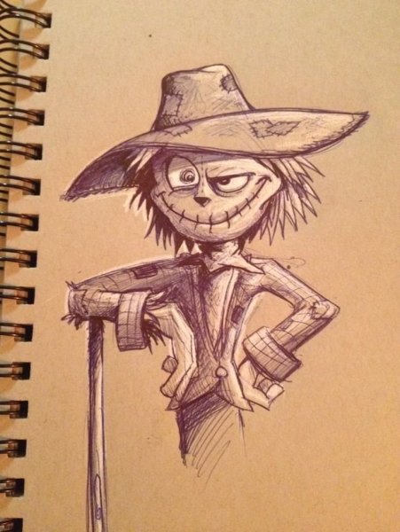 Пугало карандашом