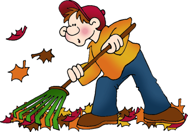 Уборка листьев осенью