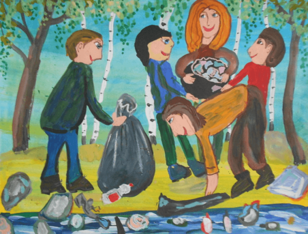 Рисунок на тему субботник