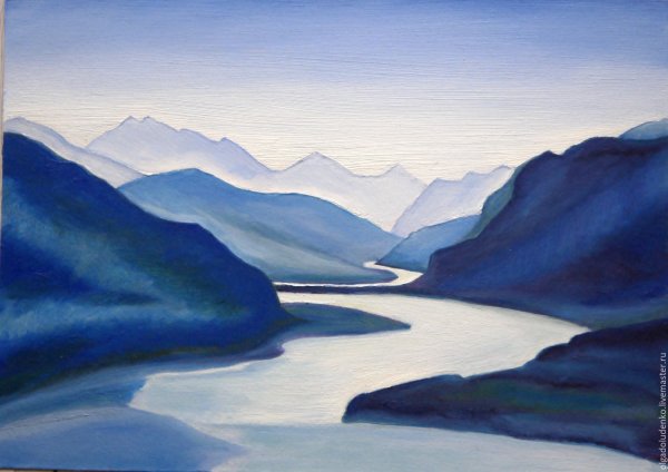 Пейзаж в холодных цветах
