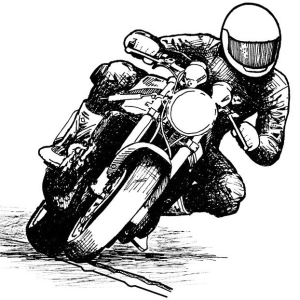 Нарисованный мотоциклист
