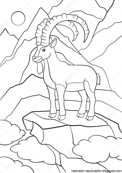 Козерог раскраска