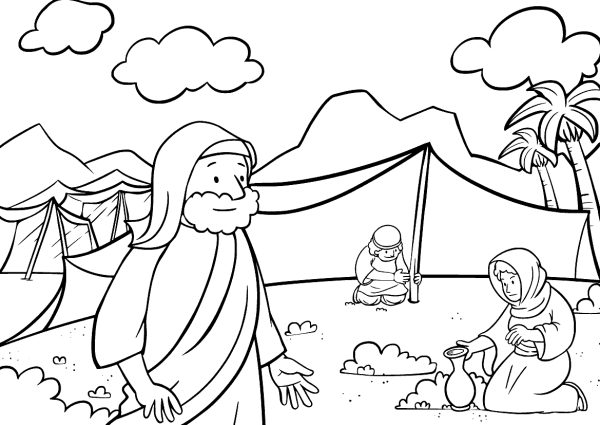 Моисей и Манна Небесная раскраска