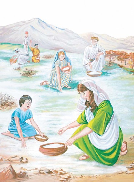 Моисей и Манна Небесная раскраска