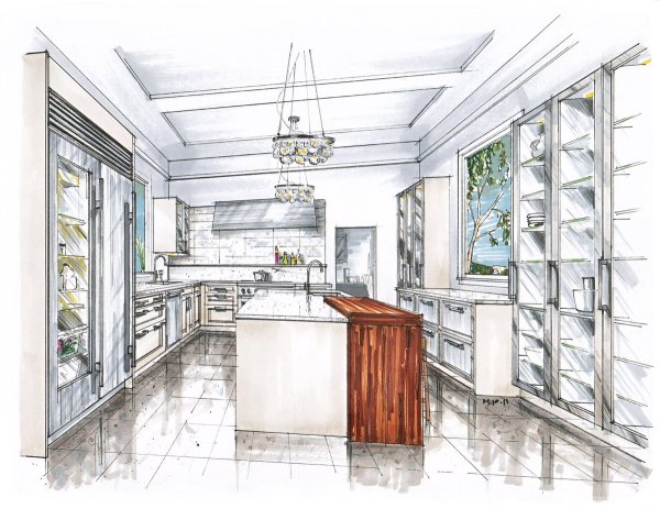 Интерьер кухни кардашём