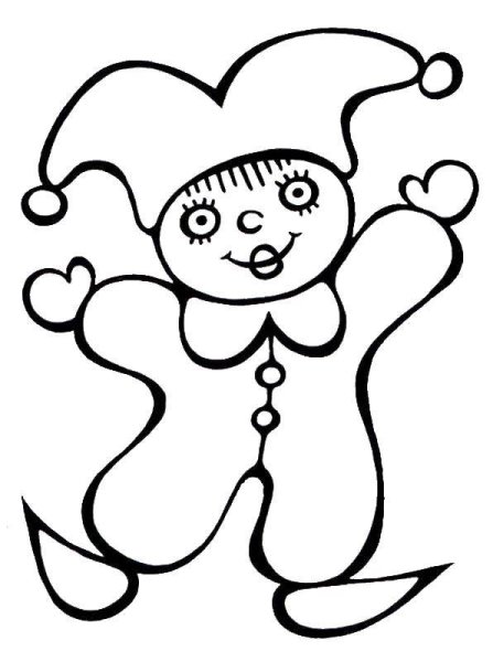 Игрушка дергунчик клоун из картона