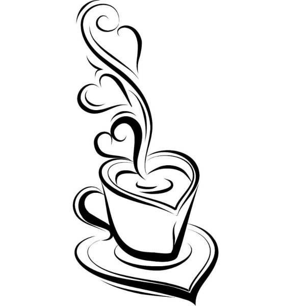 Нарисованная чашка кофе