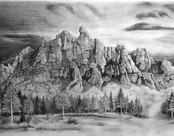 Рисунок Таганайские горы Златоуст