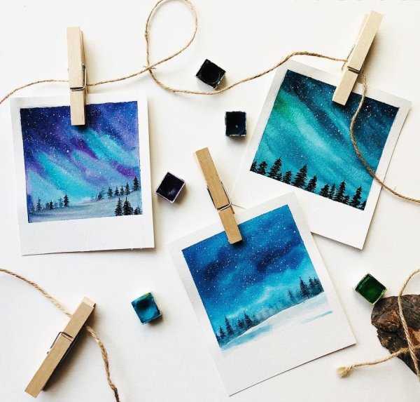 Пейзажи в стиле полароид