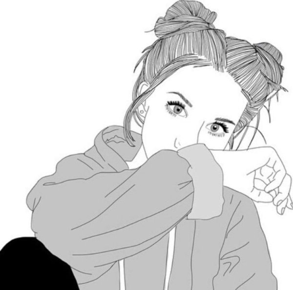 Черно белые рисунки девушек