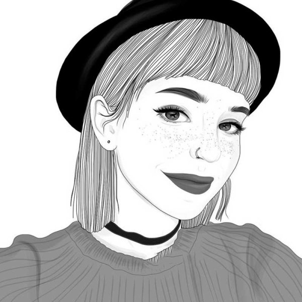 Рисунки для срисовки девушки в стиле
