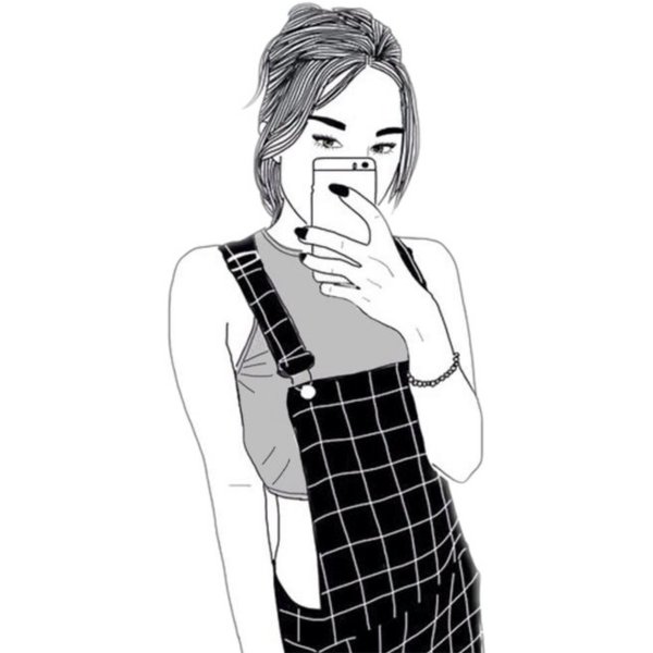 Рисунки для срисовки чб девочки