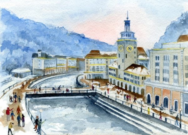 Картины Николая Сивенкова Сочи красная Поляна