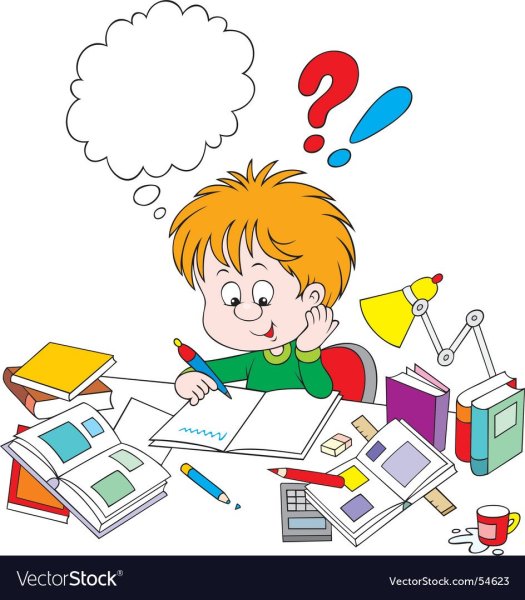 Ребенок учит уроки