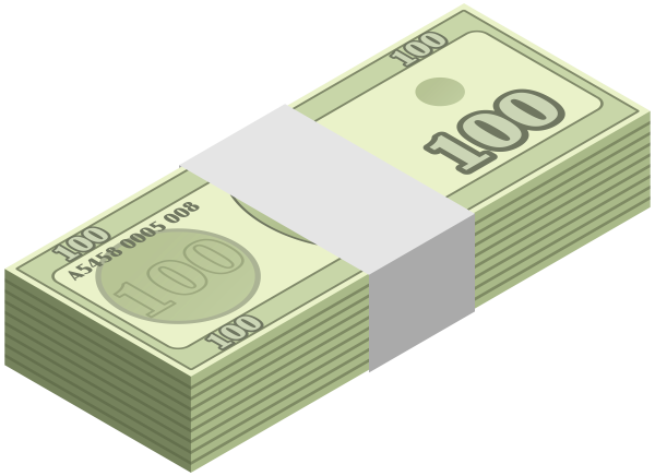Пачка денег без фона