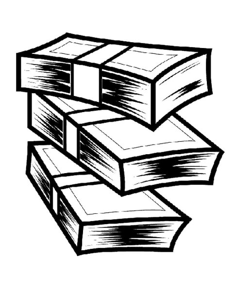 Пачка денег раскраска