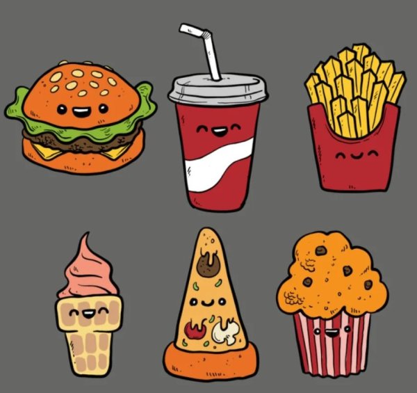 Рисунки для срисовки еда