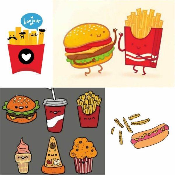 Рисуночки фаст фуд