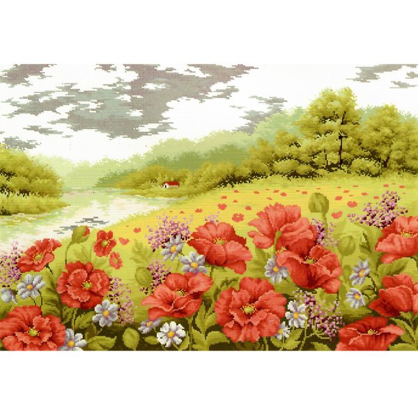 Алмазная живопись Маковое поле
