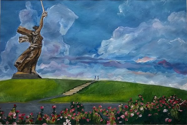 Нарисовать памятник Мамаев Курган