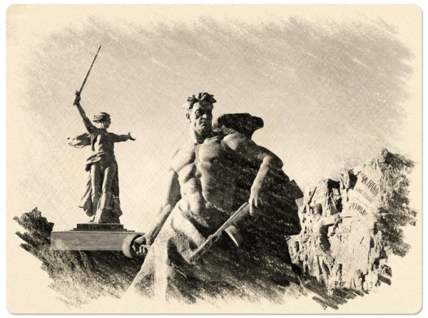 Родина-мать Волгоград рисунок