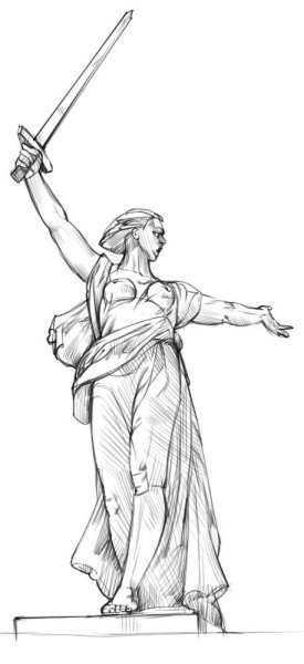 Мамаев Курган Волгоград контур