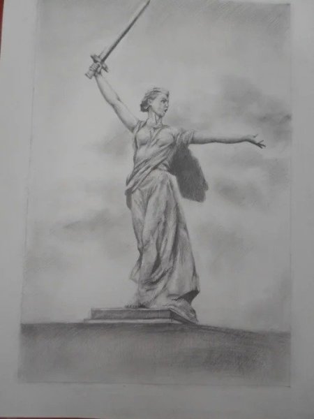 Родина-мать Волгоград рисунок