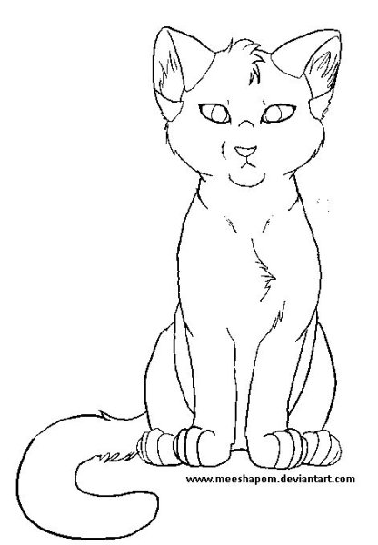 Кот сидит рисунок