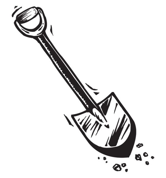 Лопата черно белая