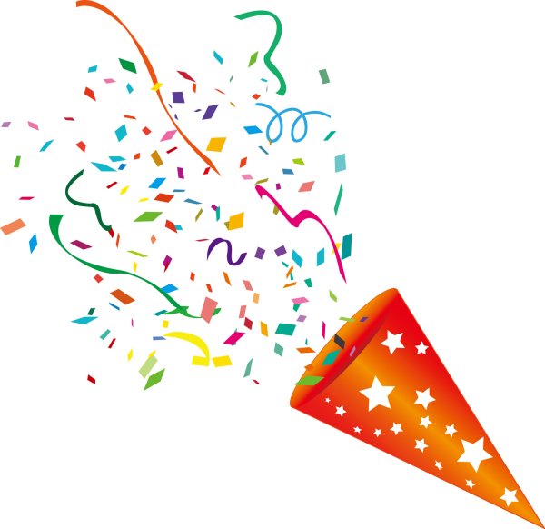 Хлопушка на прозрачном фоне