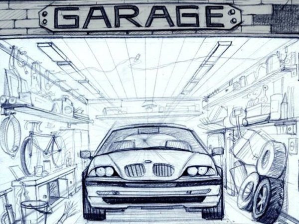 Нарисованный гараж