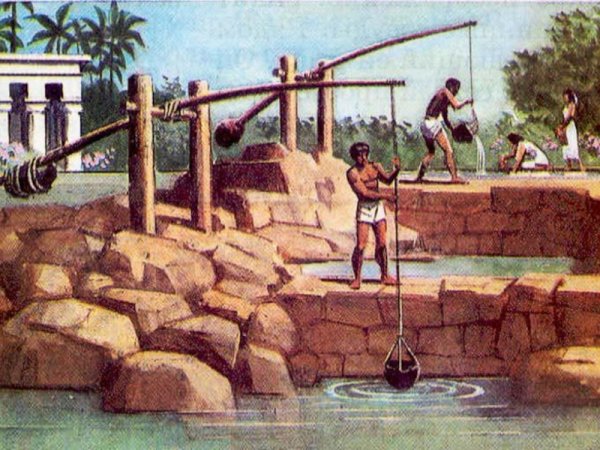 Земледельцы в древнем Египте шадуф