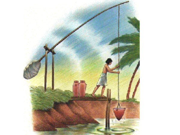 Шадуф состоит из врытых в землю